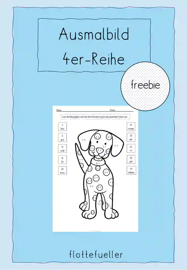 Ausmalbild - 4er- Reihe - Freebie