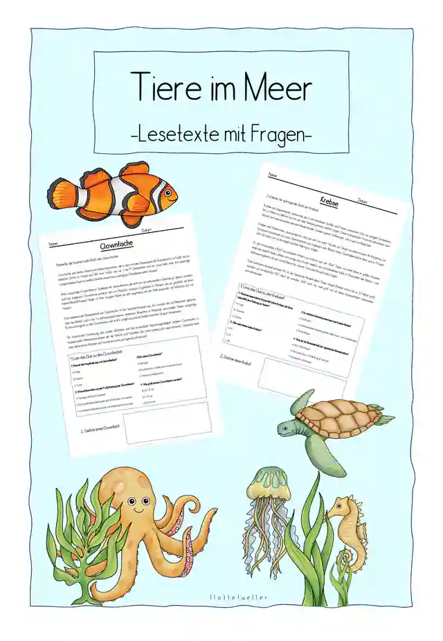 Tiere im Meer - Text und Fragen