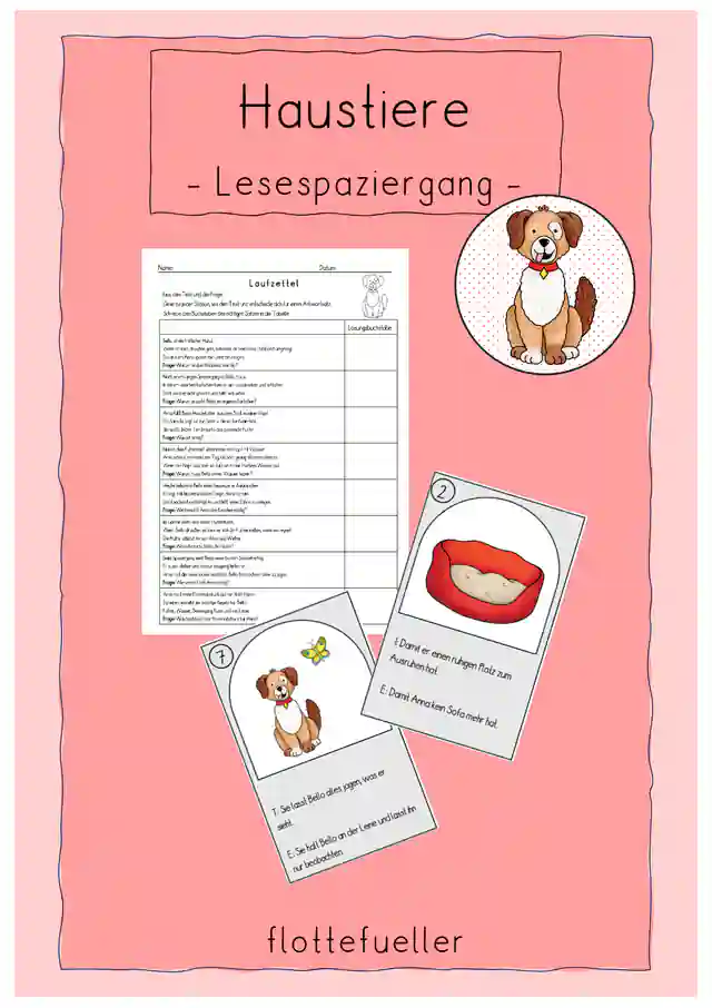 Haustiere - Lesespaziergang mit Bello