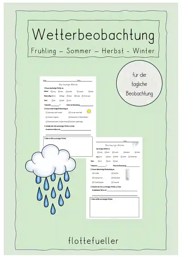 Wetterbeobachtungsbogen (Jahreszeiten)