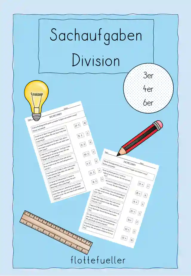 Sachaufgaben - Division - 3er, 4er, 6er-Reihe
