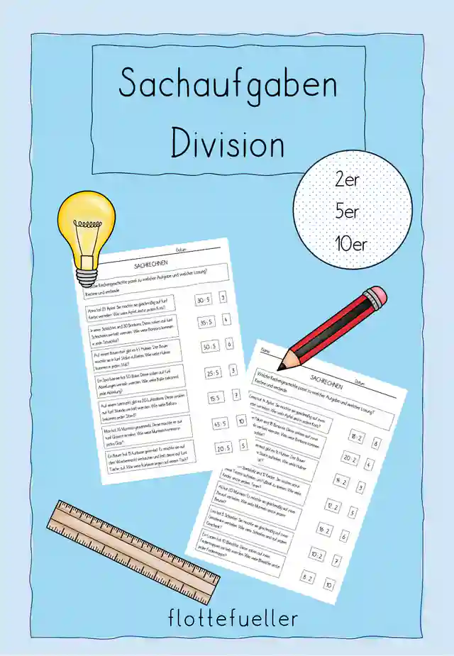Sachaufgaben - Division - 2er ,5er, 10er-Reihe