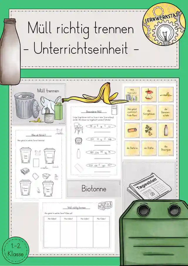 Müll trennen Mülltrennung Unterrichtseinheit Sachunterricht Klasse 1/2