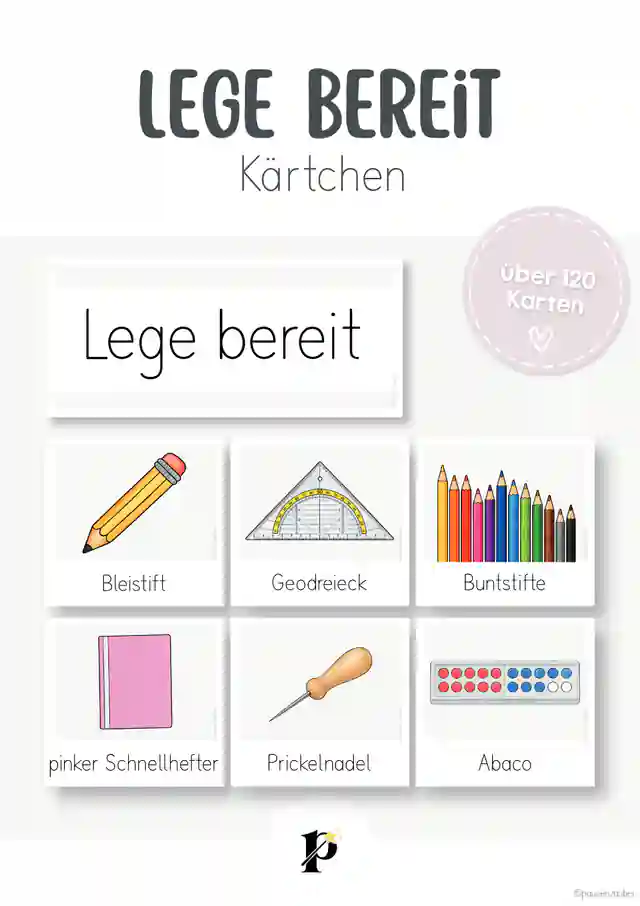 Lege bereit - Materialkärtchen für den Unterricht