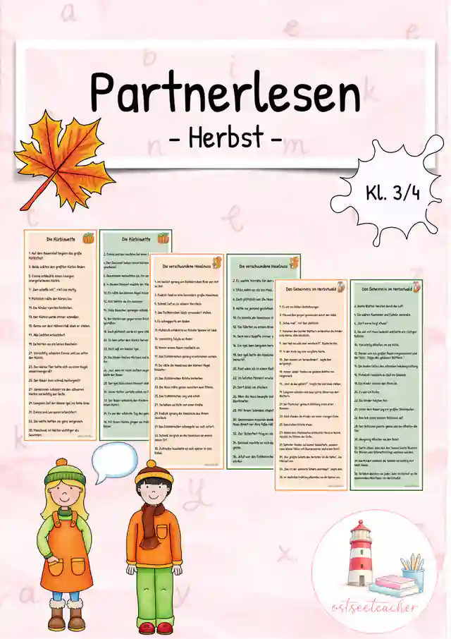 Partnerlesen/ Dialoglesen Leseflüssigkeit Leseförderung Herbst (Kl. 3/4)