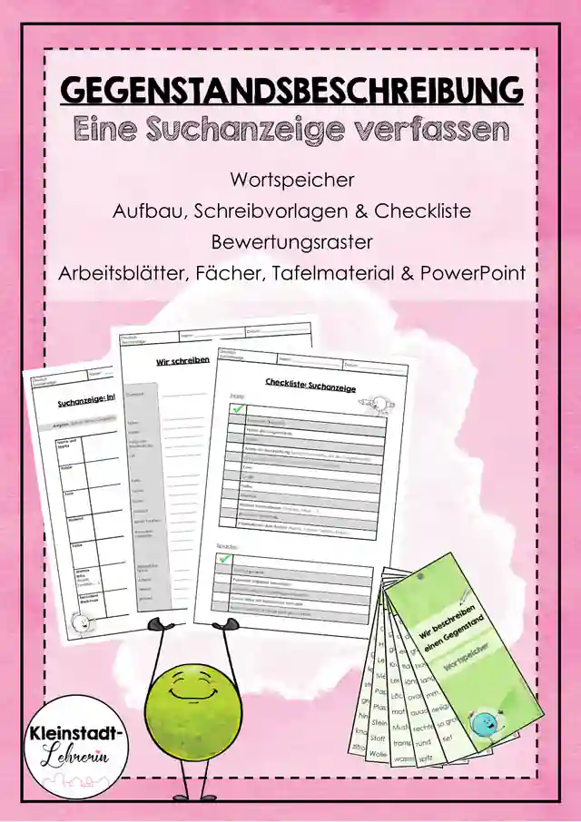 Gegenstandsbeschreibung verfassen (Suchanzeige)