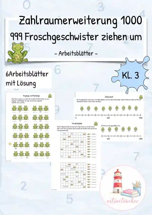 999 Froschgeschwister ziehen um - Arbeitsblätter ZR 1000 (Kl. 3)