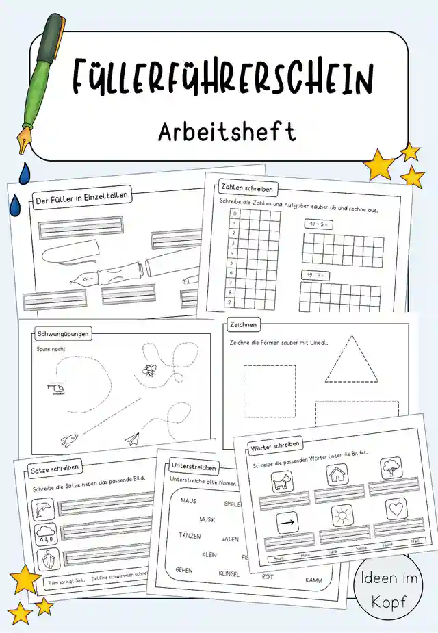 Füllerführerschein - Arbeitsheft (ab der 2. Klasse)