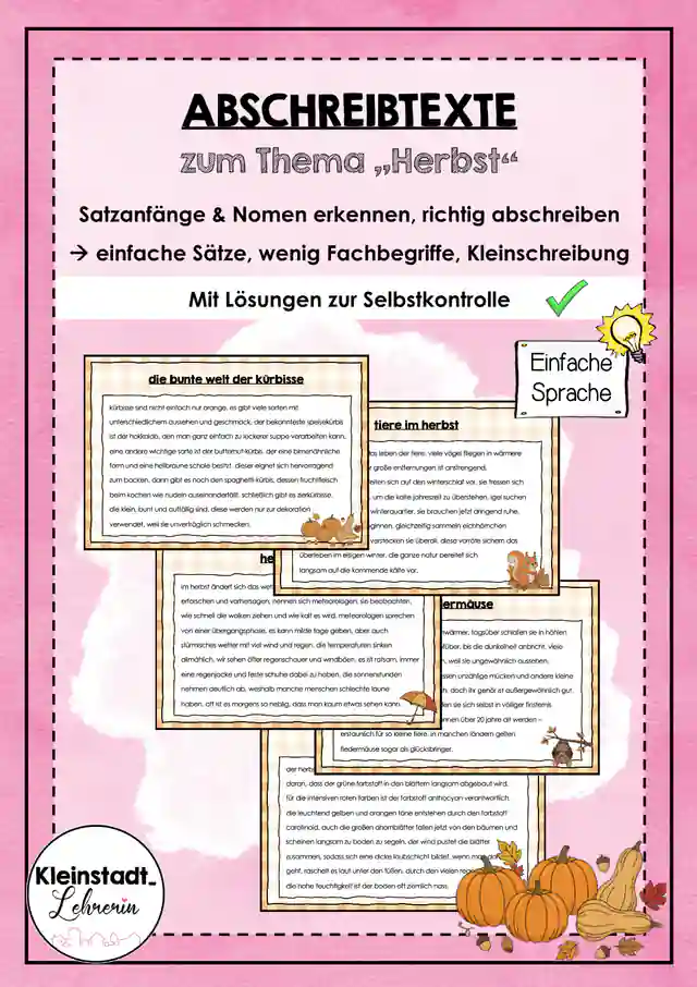 Abschreibtexte "Herbst"