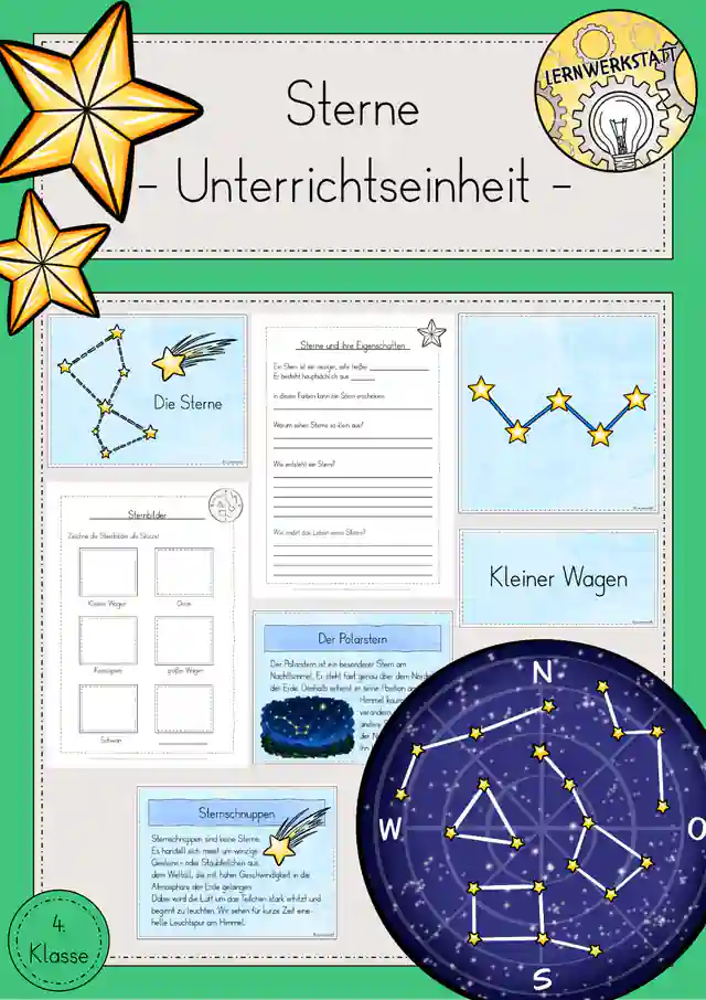 Sterne Sternbilder Sonnensystem Unterrichtseinheit Sachunterricht Klasse 4