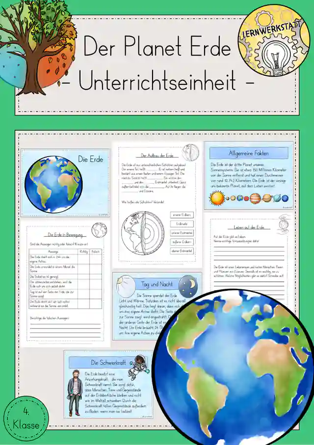 Erde Sonnensystem Unterrichtseinheit Sachunterricht Klasse 4