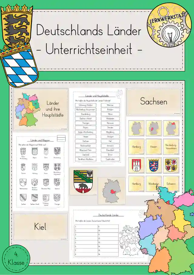 Länder Hauptstädte Deutschland Unterrichtseinheit Sachunterricht Klasse 4