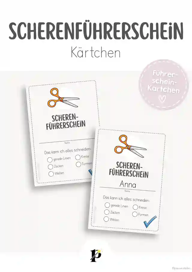 Scherenführerschein-Kärtchen