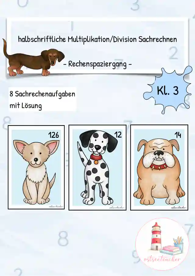 halbschriftliche Multiplikation/ Division Sachrechnen Rechenspaziergang (Kl. 3)