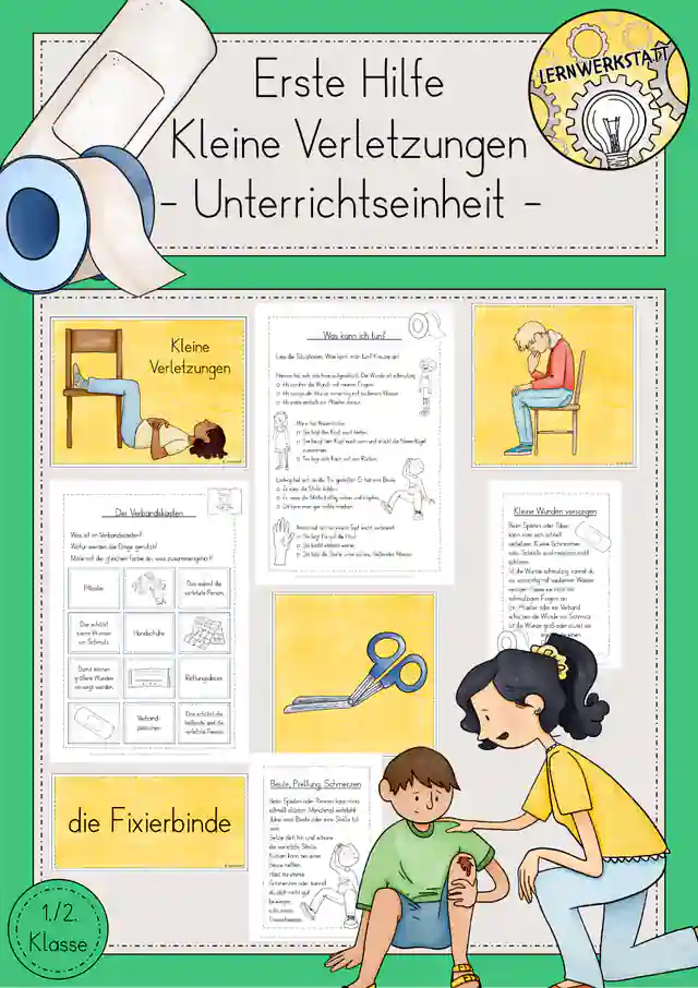 Erste Hilfe kleine Verletzungen Unterrichtseinheit Sachunterricht Klasse 1/2