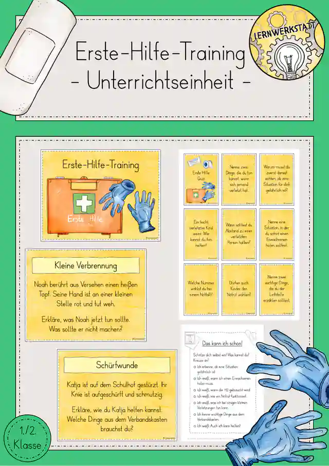 Erste Hilfe Training Unterrichtseinheit Sachunterricht Klasse 1/2