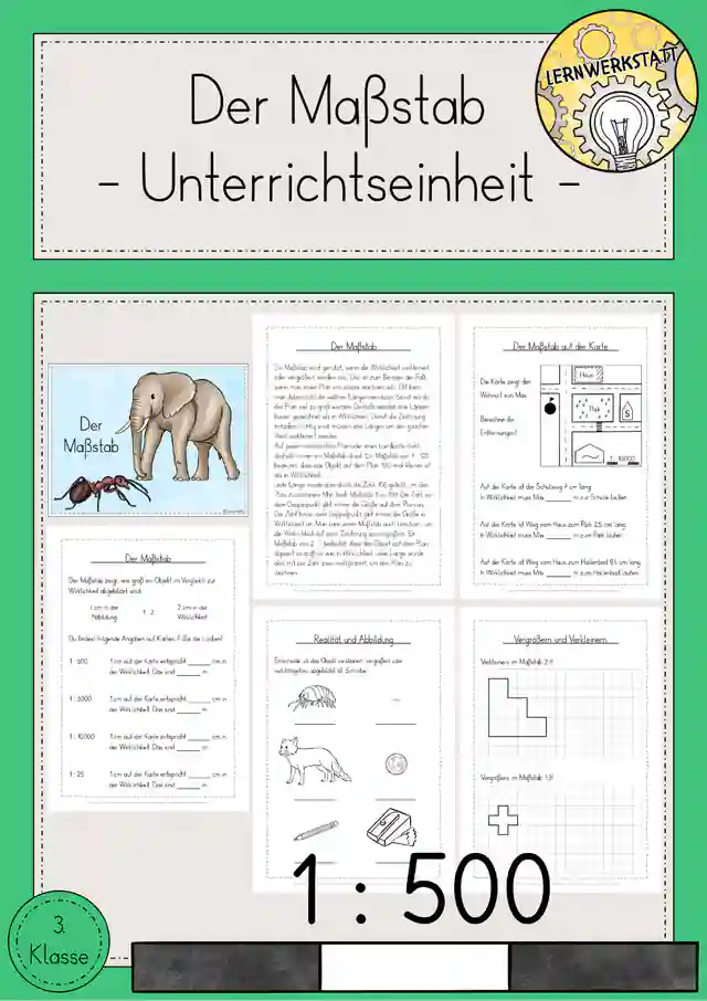 Maßstab Kartenkunde Unterrichtseinheit Sachunterricht Klasse 3