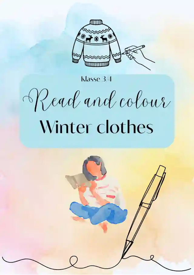 Read & Colour: Winter Clothes | Englisch Klasse 3/4