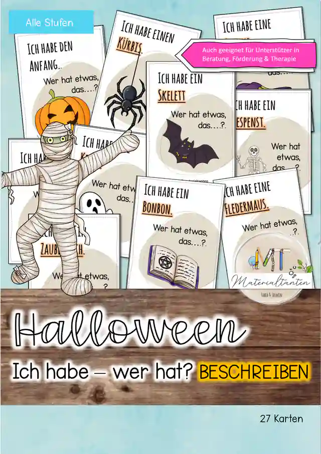HALLOWEEN-SPIEL: Ich habe wer hat? - BESCHREIBEN spielerisch üben | D 4-6