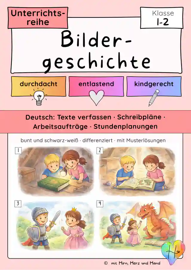 Bildergeschichten schreiben Klasse 2 | Differenzierte Unterrichtsreihe mit Bildfolgen, Schreibplan & Schreibhilfen