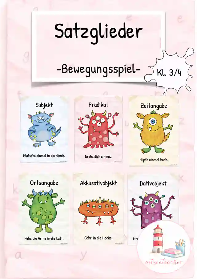 Satzglieder Spiel Bewegung (Kl. 3/4)