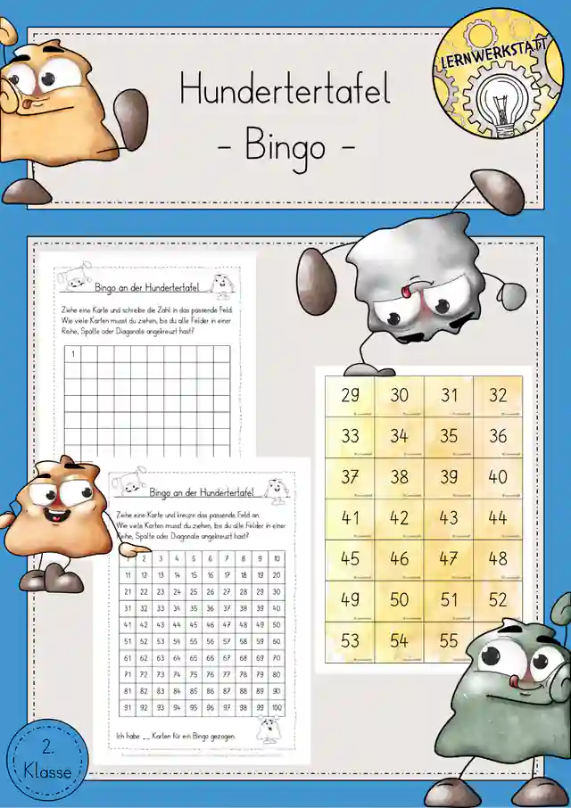 Hundertertafel Bingo Zahlenraumerweiterung Zahlenraum 100