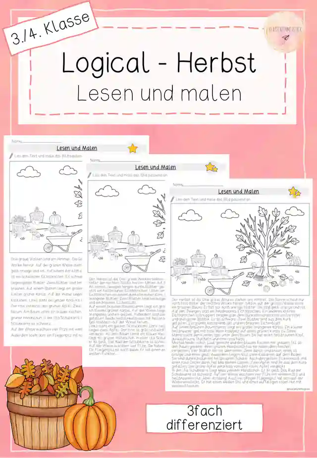 Logical - Lesen und Malen - Herbst - 3./4. Klasse