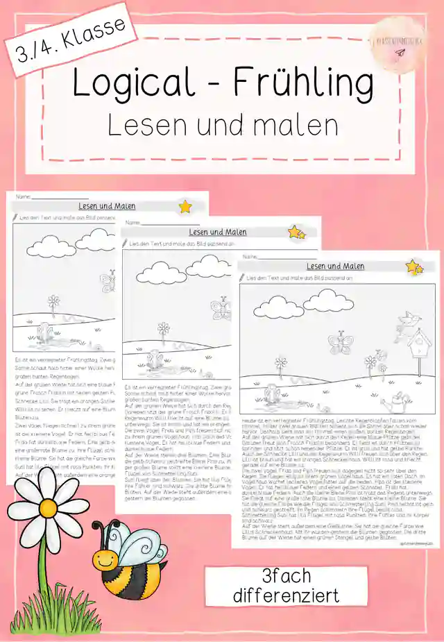 Logical - Lesen und Malen - Frühling - 3./4. Klasse