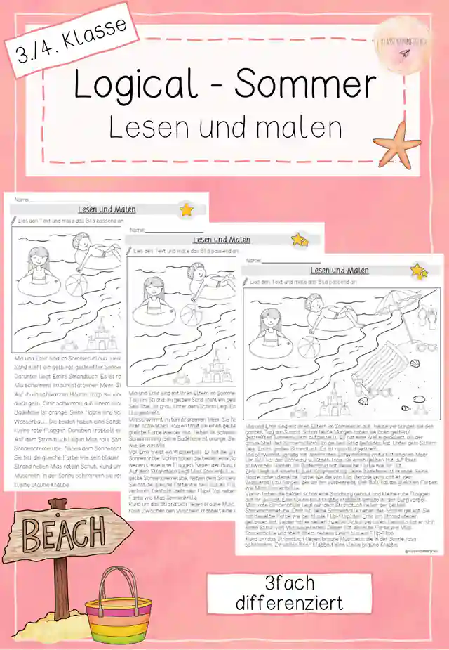 Logical - Lesen und Malen - Sommer - 3./4. Klasse