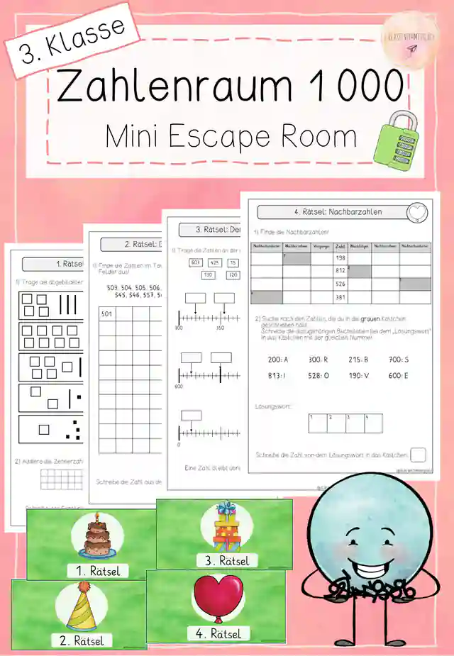 Orientierung im Zahlenraum bis 1000 - 3. Klasse - Mini Escape Room