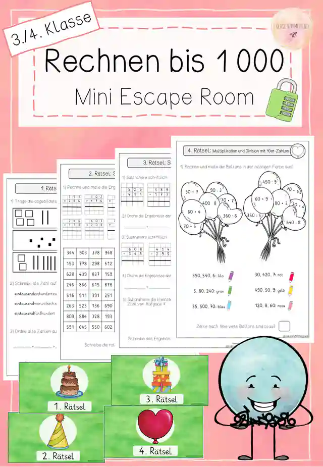 Rechnen im ZR bis 1000 - 3. Klasse - Mini Escape Room