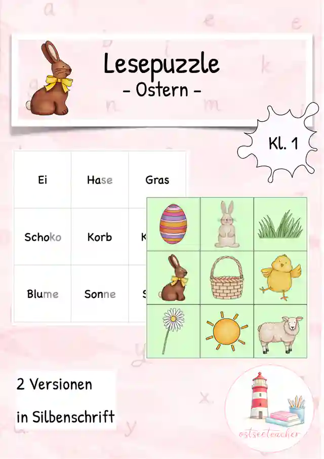 Lesen Leseförderung Lesepuzzle Ostern (Kl. 1)