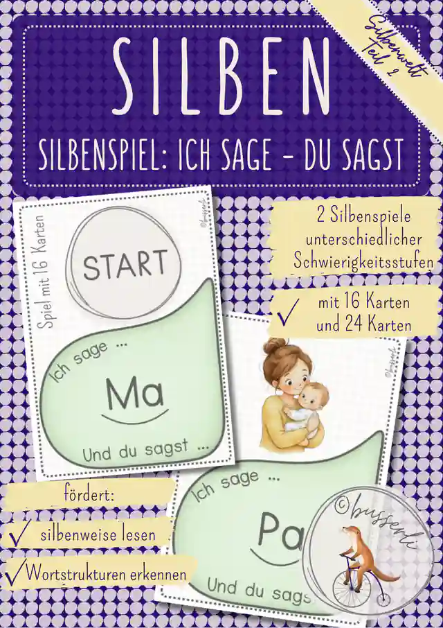 Silben lesen in Klasse 1 | Silbenspiel „Ich sage – du sagst" |  Spiel Anfangsunterricht