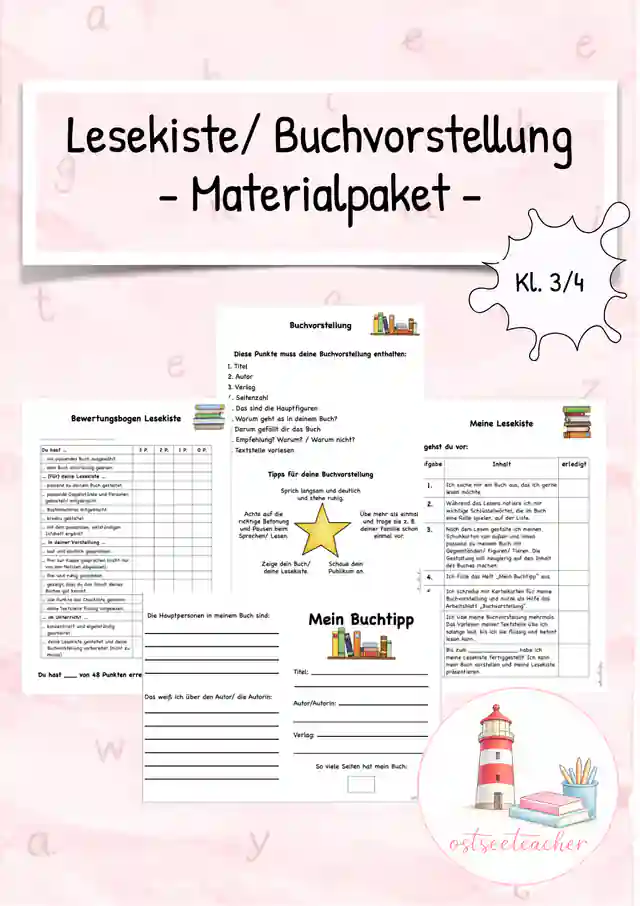 Lesekiste/ Buchvorstellung Materialpaket (Kl. 3/4)