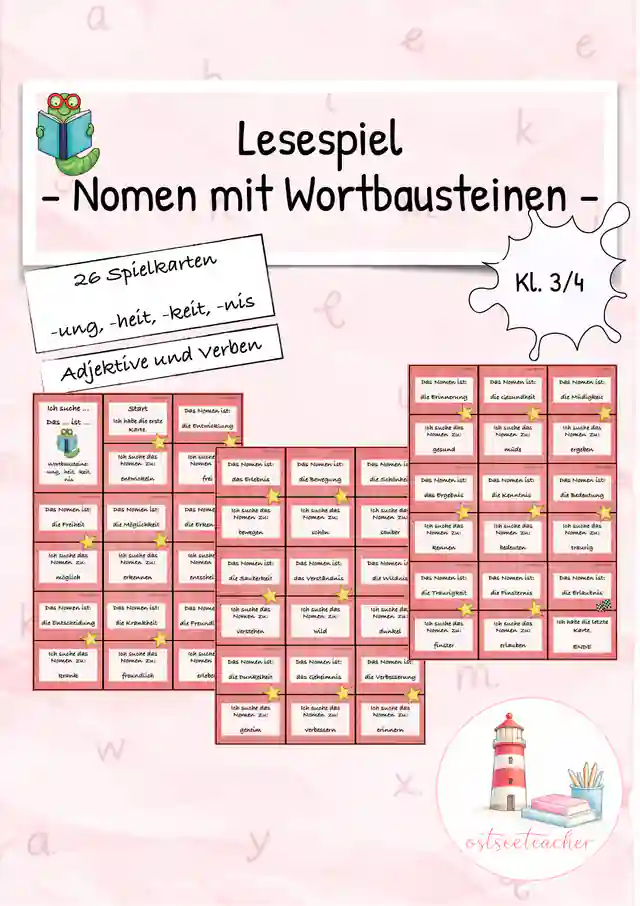 Nomen: -ung, - heit, -keit, -nis Lesespiel