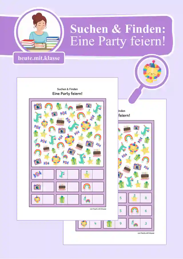 Suchen & Finden: Geburtstag & Party (Wimmelbild, Zählen im Zahlenraum bis 10)