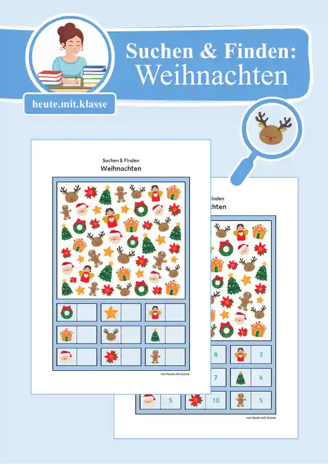 Suchen & Finden: Weihnachten & Advent (Wimmelbild, Zählen im Zahlenraum bis 10)