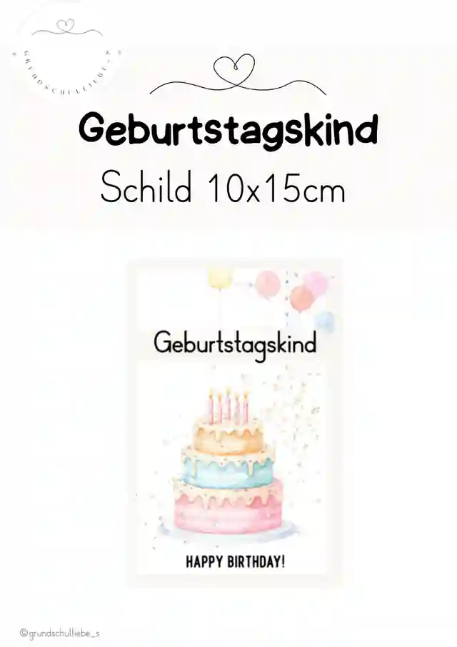 Geburtstagskind Schild (Aufsteller 10x15cm)