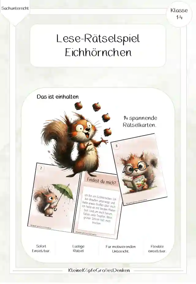 Eichhörnchen - Lese-Rätselspiel