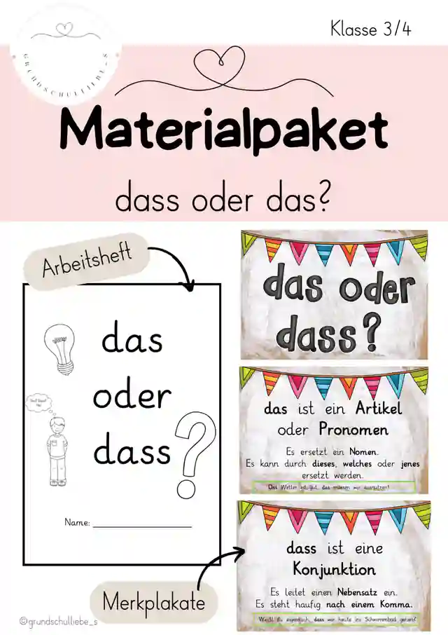 Das oder dass? - Merkplakate und Übungsheft