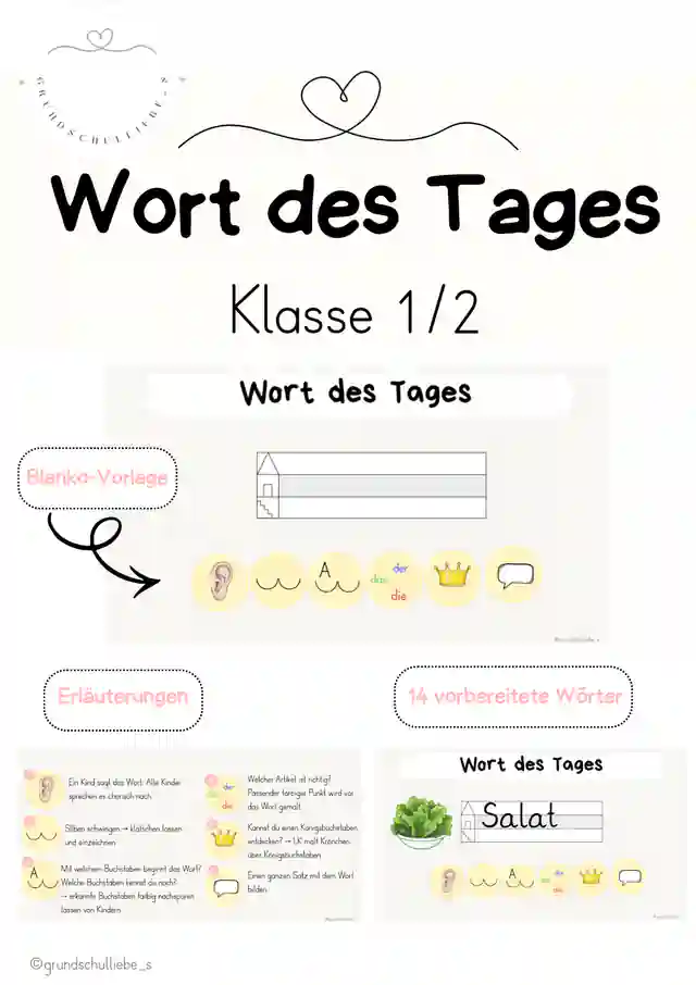 Wort des Tages - Rechtschreibung ab Klasse 1