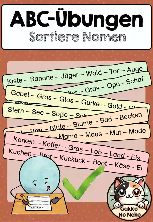 Sortiere Nomen nach dem ABC (Freiarbeit)