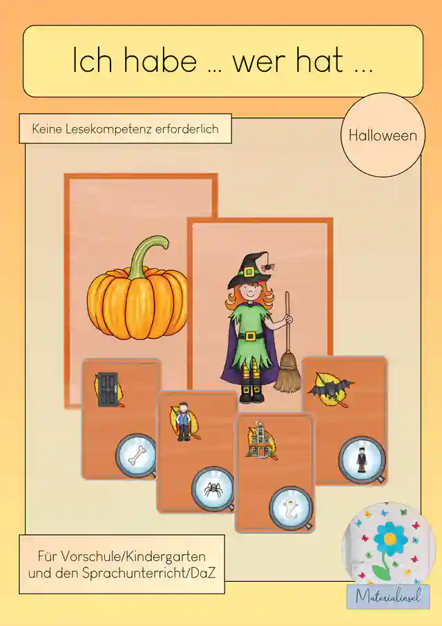 "Ich habe ... wer hat ... " - Spiel + Bildkarten zum Thema Halloween