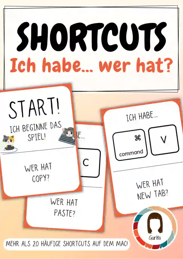 Shortcuts Kurzbefehle Spiel (Ich habe wer hat) | Informatik Mac