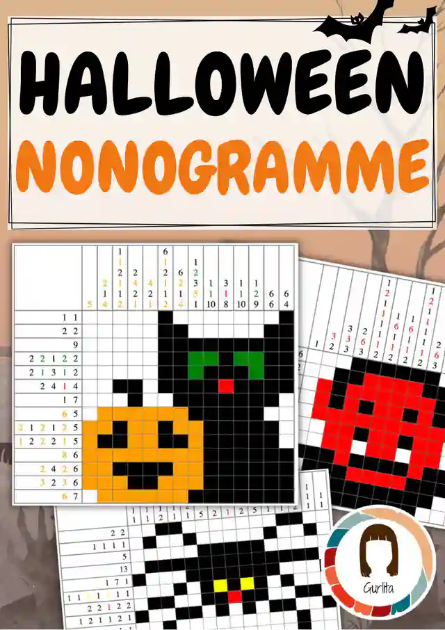 Nonogramme - Pixelbilder Rätsel Halloween Edition