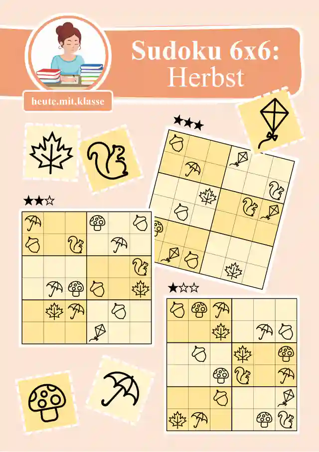 Sudoku 6x6: Herbst - Logisches Denken fördern!