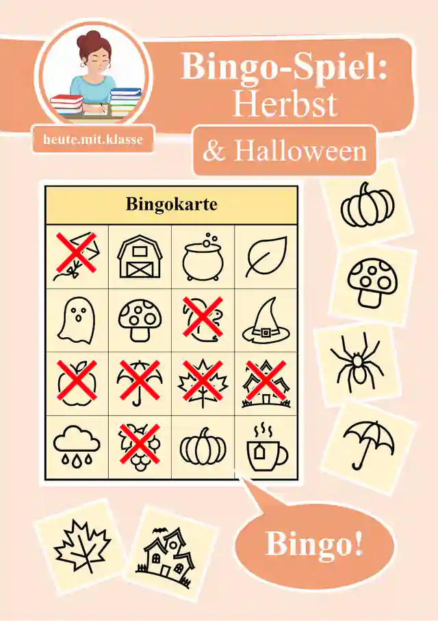 Bingo Spiel: Herbst & Halloween