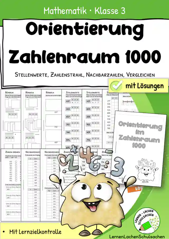 Orientierung im Zahlenraum 1000 – Übungsmappe mit Lösungen | 3. Klasse