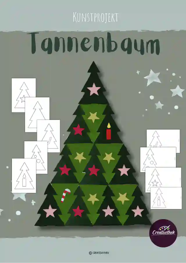 Kunstprojekt Tannenbaum / Unterrichtsplanung mit und Anleitung und Vorlagen/ Grundschule / Gemeinschaftsprojekt