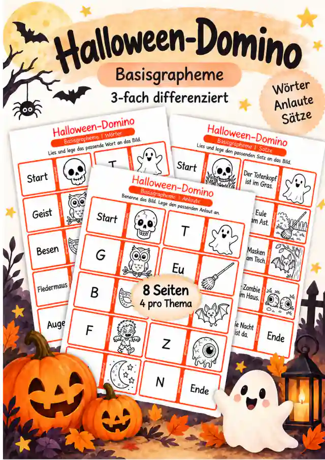 Halloween – Basisgrapheme | 3-fach differenziert 🎃👻